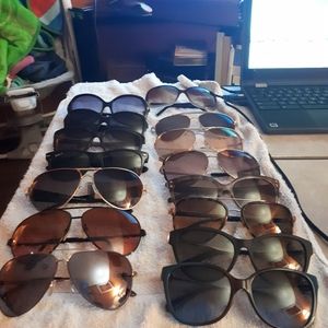 A variety of brand name sunglasses